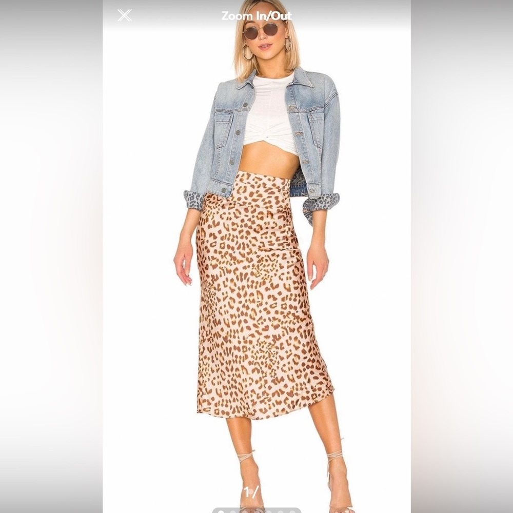 NWOT animal print midi skirt Sz S